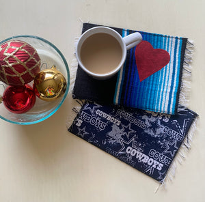 Mug Rug Sarape Reversible Tapetito- Cowboys