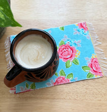 Load image into Gallery viewer, Mug Rug/ Sarape Reversible Tapetito - Yellow &amp; Red Sarape/Roses