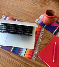 Load image into Gallery viewer, Placemat Sarape Reversible Tapete/ Pink Sarape/ Sacred Hearts
