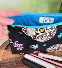 Load image into Gallery viewer, Calaveras Zipper Pouch - Glitter Sugar Skull