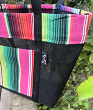 Load image into Gallery viewer, Sarape Mesh Tote Bag Pink w/ Pompón