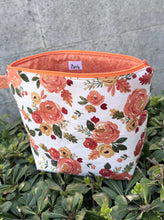 Load image into Gallery viewer, Makeup Bag/Orange Blossoms