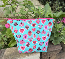 Load image into Gallery viewer, Makeup Bag/ Sacred Hearts