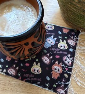 Mug Rug/ Sarape Reversible Tapetito - Gteen Sarape/ Labubu