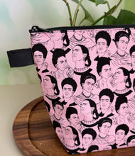 Load image into Gallery viewer, Makeup Bag/ Frida Pink &amp; Black