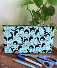 Load image into Gallery viewer, Frida Zipper Pouch - Black &amp; Blue