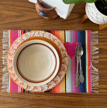 Load image into Gallery viewer, Placemat Sarape Reversible Tapete/ Pink Sarape/ Sacred Hearts