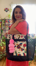 Load image into Gallery viewer, Otomi Mesh Tote bag w/ pompón
