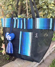 Load image into Gallery viewer, LA Dodgers Sarape Tote bag w/pompón