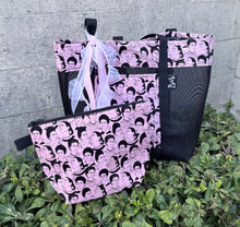 Load image into Gallery viewer, Frida Mesh Tote bag Pink w/ Ribbons