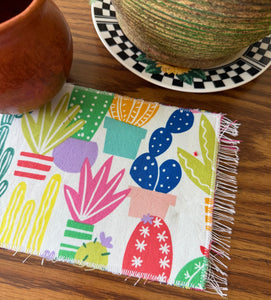 Mug Rug/ Sarape Reversible Tapetito / Nopales Plants