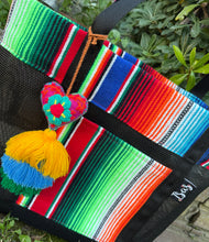 Load image into Gallery viewer, Sarape Mesh Tote Bag w/ pompón