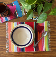Load image into Gallery viewer, Placemat Sarape Reversible Tapete/ Red Sarape/Nopales Plants