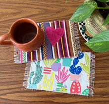 Load image into Gallery viewer, Mug Rug/ Sarape Reversible Tapetito / Nopales Plants