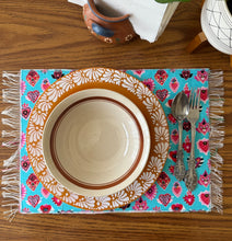 Load image into Gallery viewer, Placemat Sarape Reversible Tapete/ Pink Sarape/ Sacred Hearts