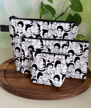Load image into Gallery viewer, Frida Zipper Pouch - Black &amp; White