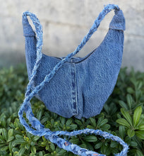 Load image into Gallery viewer, La Denim Bolsita/ Denim Crossbody bag w/flower #7