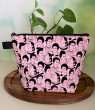 Load image into Gallery viewer, Makeup Bag/ Frida Pink &amp; Black