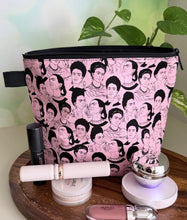 Load image into Gallery viewer, Makeup Bag/ Frida Pink &amp; Black