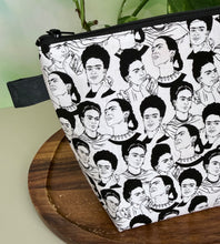 Load image into Gallery viewer, Makeup Bag/ Frida Black &amp; White