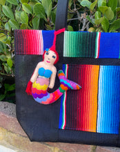 Load image into Gallery viewer, Sarape Mesh Tote Bag - Blue Sirenita Pompón