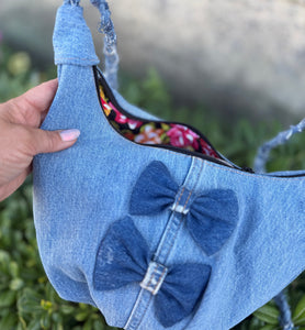 La Denim Bolsita/ Denim Crossbody bag w/Denim bows #8