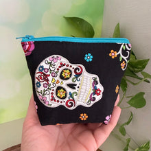 Load image into Gallery viewer, Mini Zipper Pouch / Calaveras Glitter