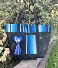 Load image into Gallery viewer, LA Dodgers Sarape Tote bag w/pompón
