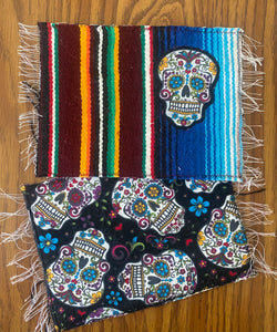 Mug Rug/ Sarape Reversible Tapetito - Calaca/Sugar Skull