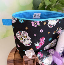 Load image into Gallery viewer, Calaveras Zipper Pouch - Glitter Sugar Skulls