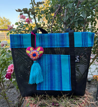 Load image into Gallery viewer, Sarape Mesh Tote Teal