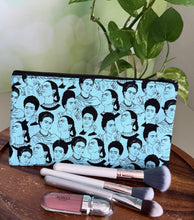 Load image into Gallery viewer, Frida Zipper Pouch - Black &amp; Blue