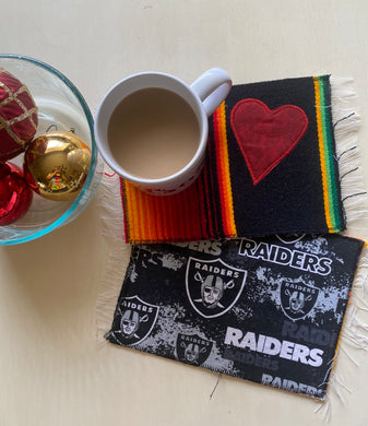 Mug Rug Sarape Reversible Tapetito- Raiders