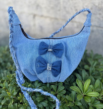 Load image into Gallery viewer, La Denim Bolsita/ Denim Crossbody bag w/Denim bows #8