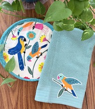 Load image into Gallery viewer, Tortilla Warmer- Los Pájaros/ Blue trim