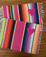 Load image into Gallery viewer, Placemat Sarape Reversible Tapete/ Pink Sarape/ Sacred Hearts