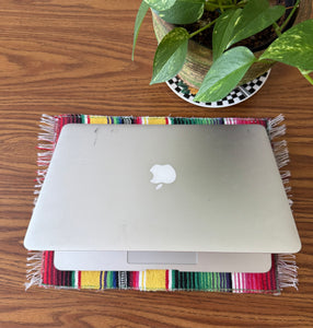 Placemat Sarape Reversible Tapete/ Yellow Sarape/Roses