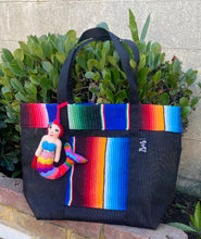 Load image into Gallery viewer, Sarape Mesh Tote Bag - Blue Sirenita Pompón