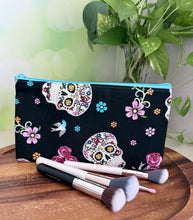 Load image into Gallery viewer, Calaveras Zipper Pouch - Glitter Sugar Skull