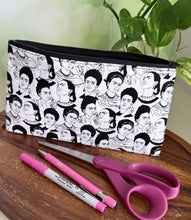 Load image into Gallery viewer, Frida Zipper Pouch - Black &amp; White