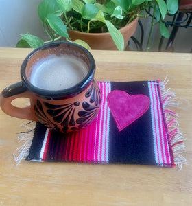 Mug Rug/ Sarape Reversible Tapetito- Coffee Love