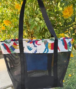 Otomi Mesh Tote bag w/ pompón