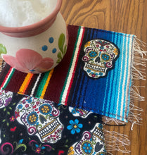 Load image into Gallery viewer, Mug Rug/ Sarape Reversible Tapetito - Calaca/Sugar Skull