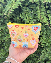 Load image into Gallery viewer, Mini Zipper Pouch/ Yellow Sacred Hearts