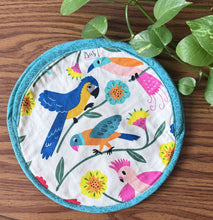 Load image into Gallery viewer, Tortilla Warmer- Los Pájaros/ Blue trim