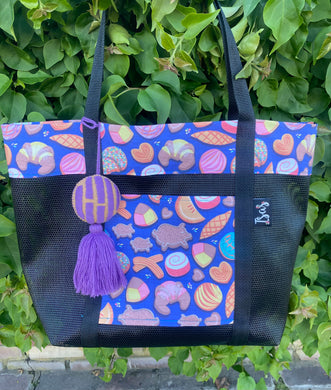 Pan Dulce Mesh Tote bag Lavender w/ pompón
