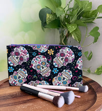 Load image into Gallery viewer, Calaveras Zipper Pouch - Purple Lining