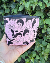 Load image into Gallery viewer, Mini Zipper Pouch/ Frida Pink &amp; Black
