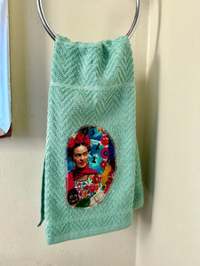 Frida Kitchen Towel/ Hand Towel- Teal/Green