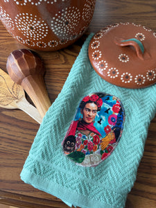 Frida Kitchen Towel/ Hand Towel- Teal/Green